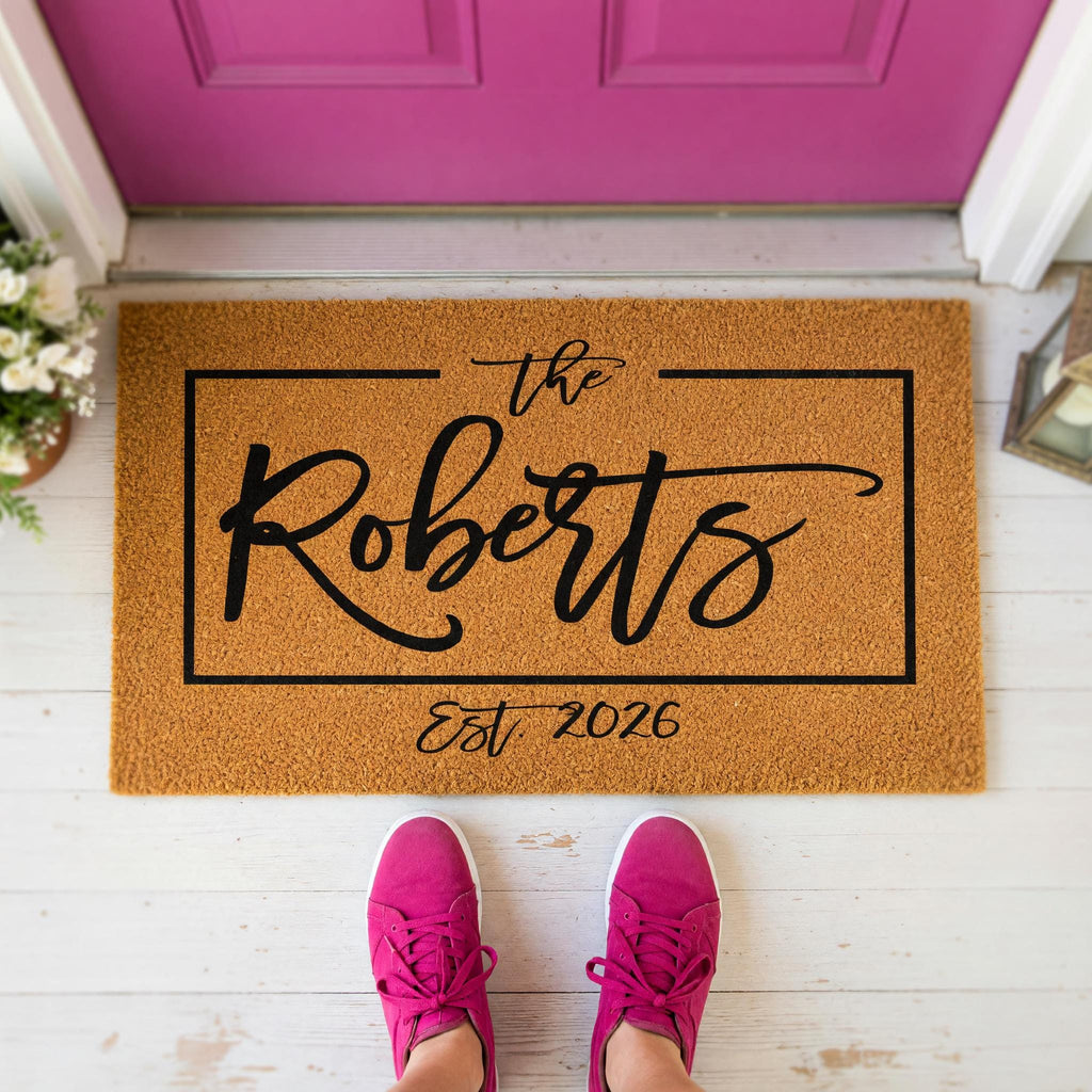 Custom Last Name Doormat, Personalized Welcome Mat, Wedding Housewarming Closing Gift
