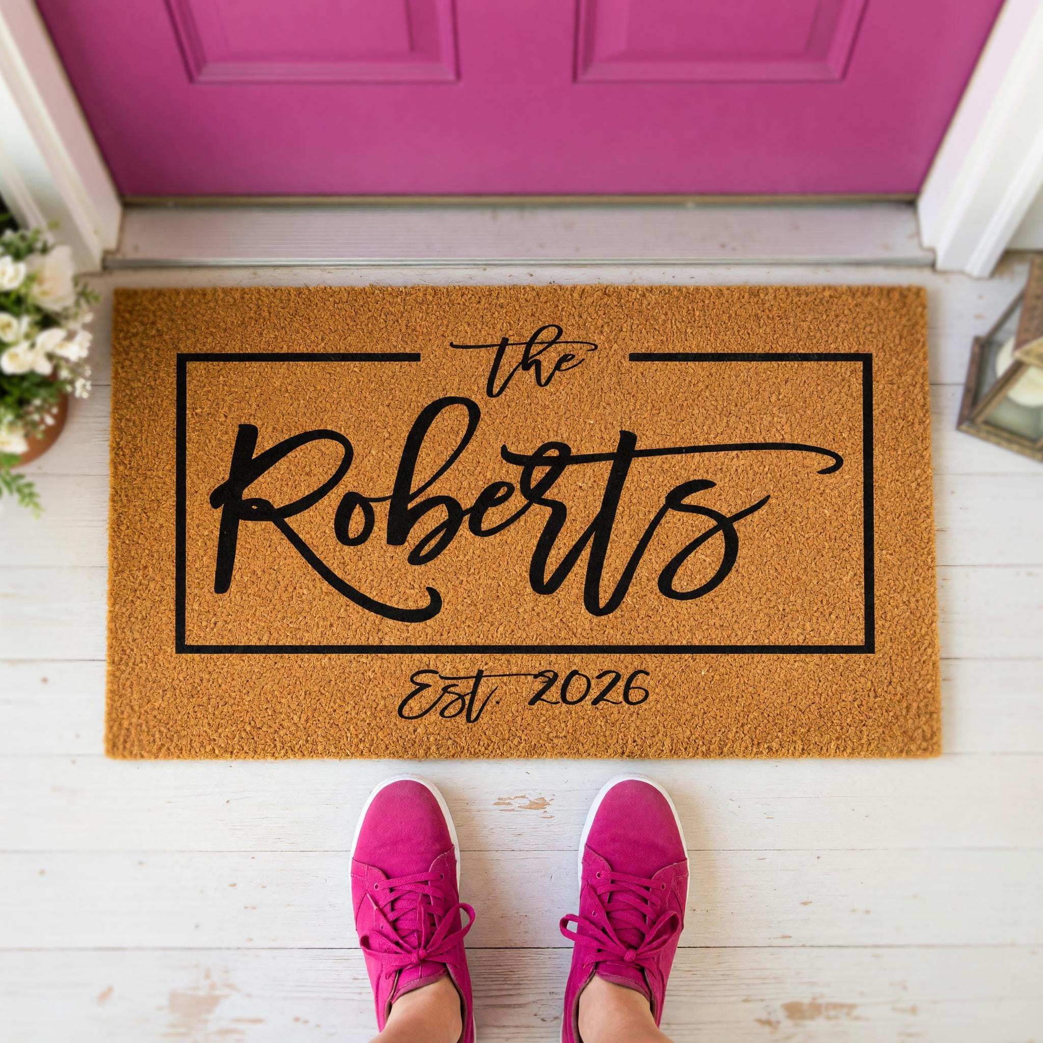 Custom Last Name Doormat, Personalized Welcome Mat, Wedding Housewarming Closing Gift