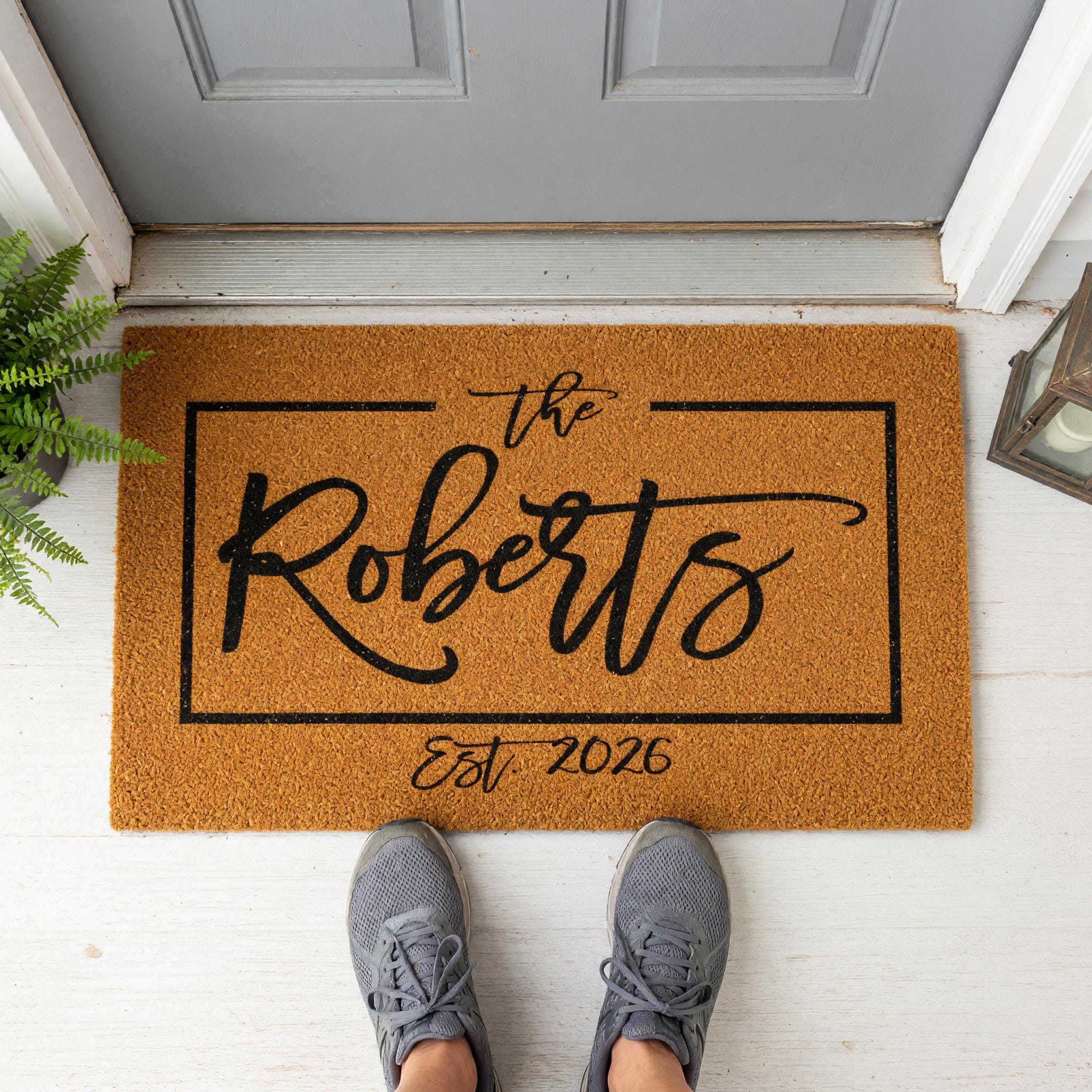Custom Last Name Doormat, Personalized Welcome Mat, Wedding Housewarming Closing Gift