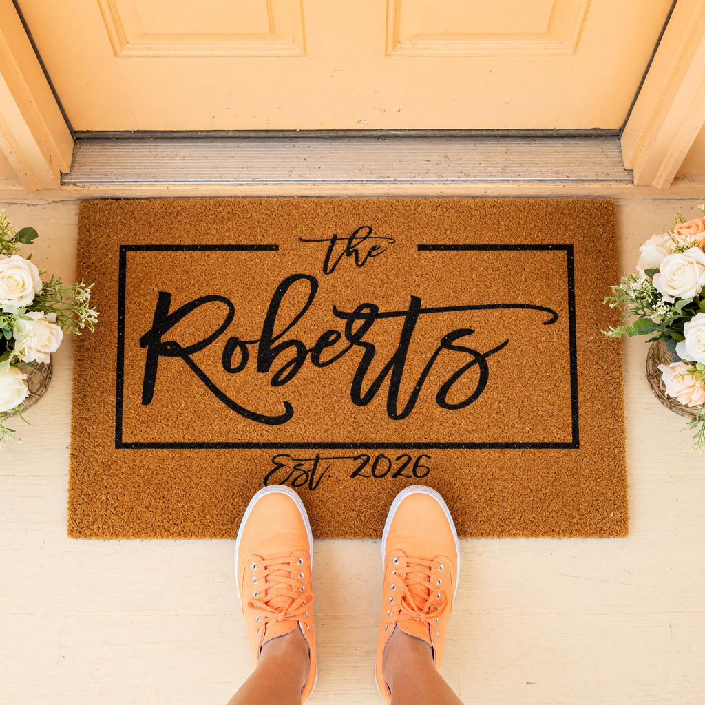 Custom Last Name Doormat, Personalized Welcome Mat, Wedding Housewarming Closing Gift