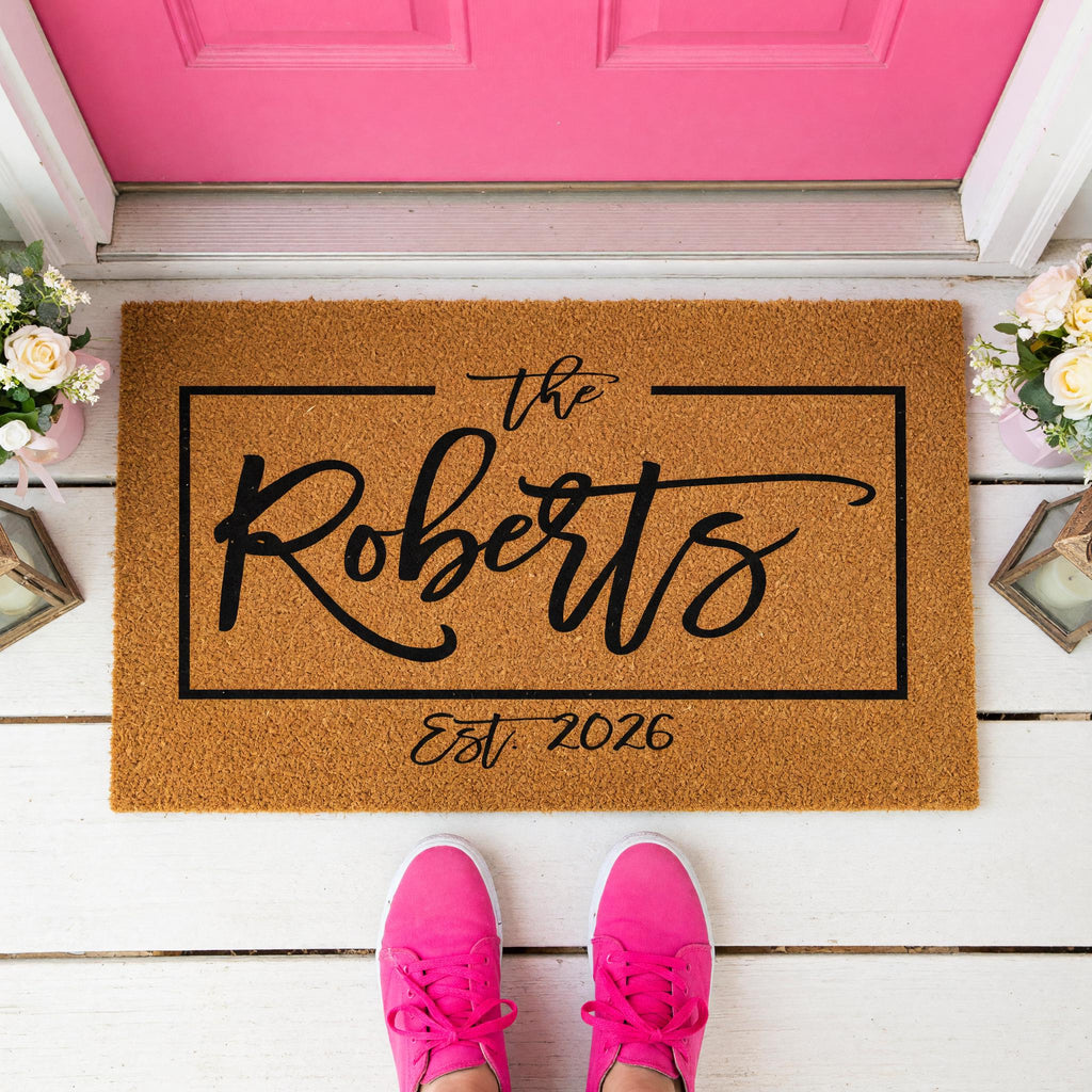 Custom Last Name Doormat, Personalized Welcome Mat, Wedding Housewarming Closing Gift