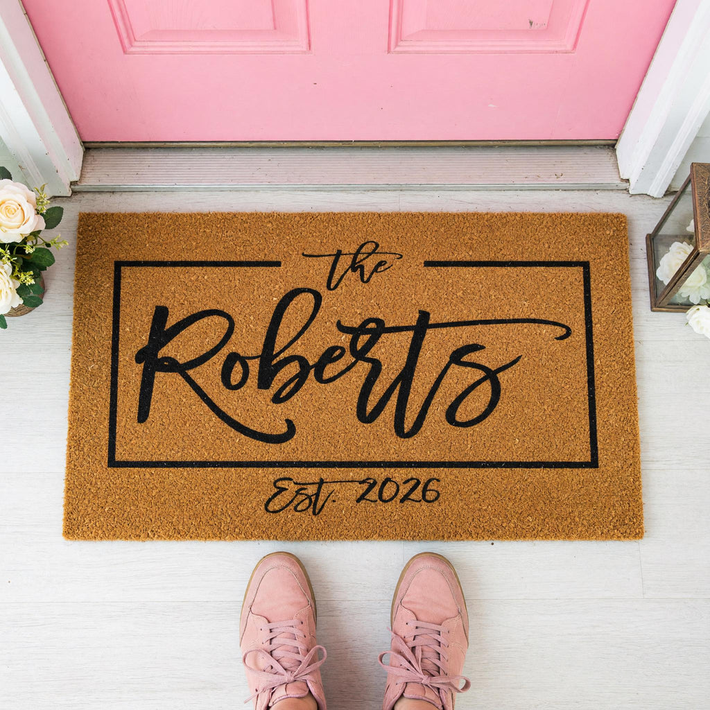 Custom Last Name Doormat, Personalized Welcome Mat, Wedding Housewarming Closing Gift