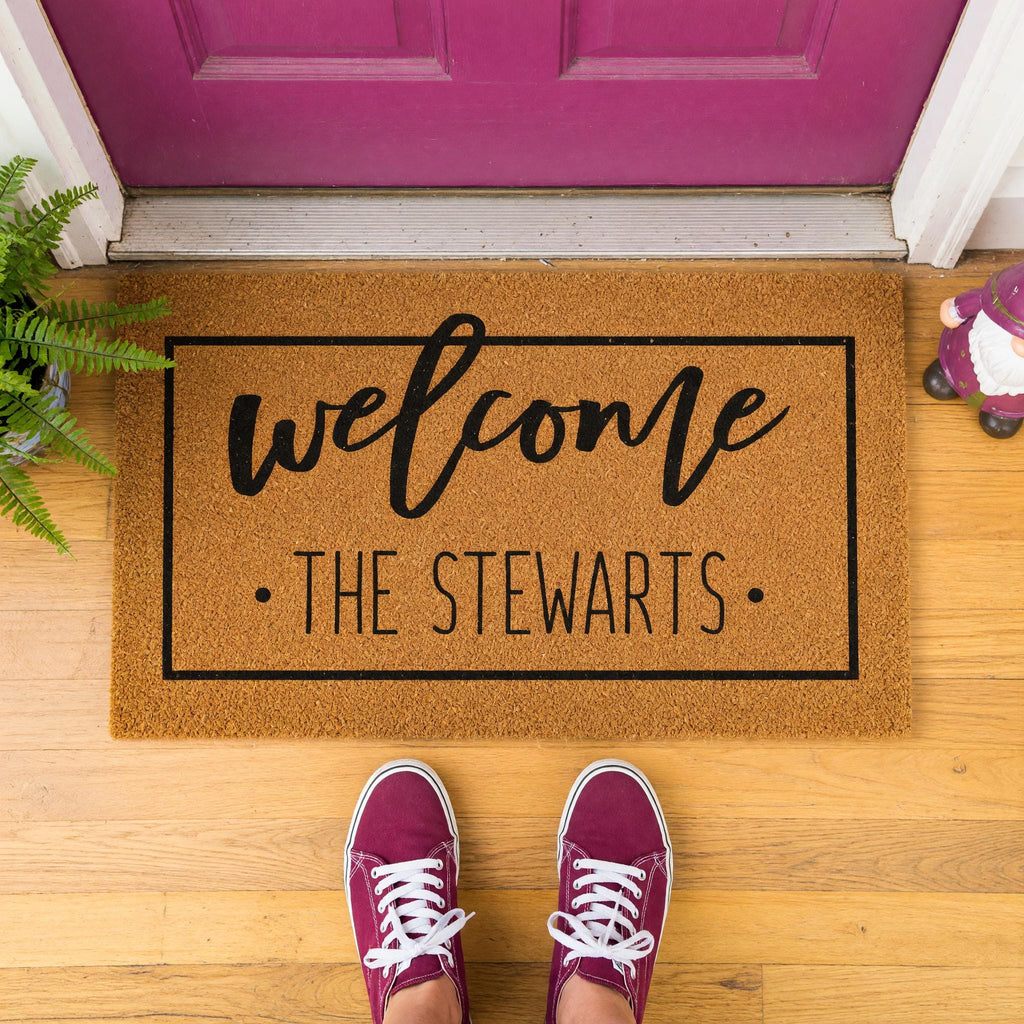 Welcome Custom Doormat - Personalized Front Porch Mat With Last Name