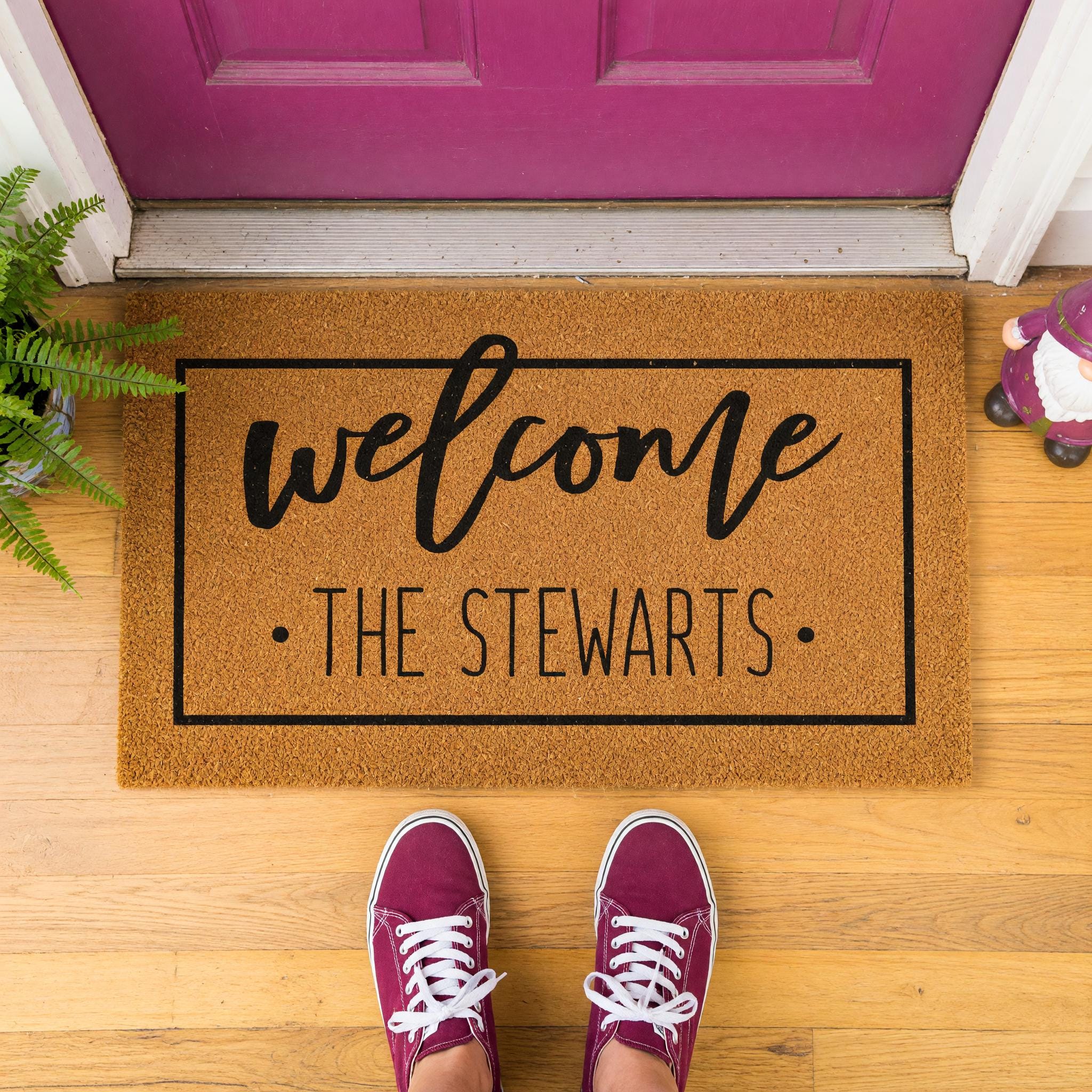 Welcome Custom Doormat - Personalized Front Porch Mat With Last Name
