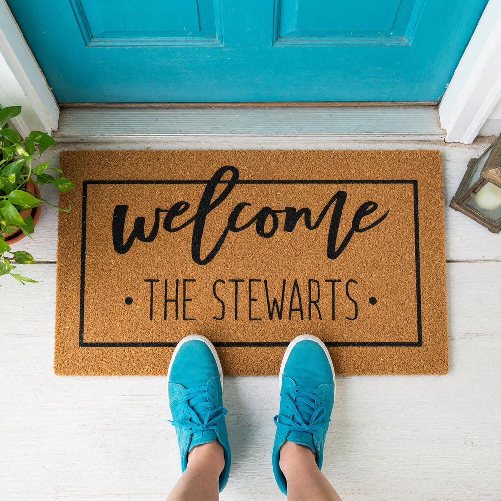 Welcome Custom Doormat - Personalized Front Porch Mat With Last Name