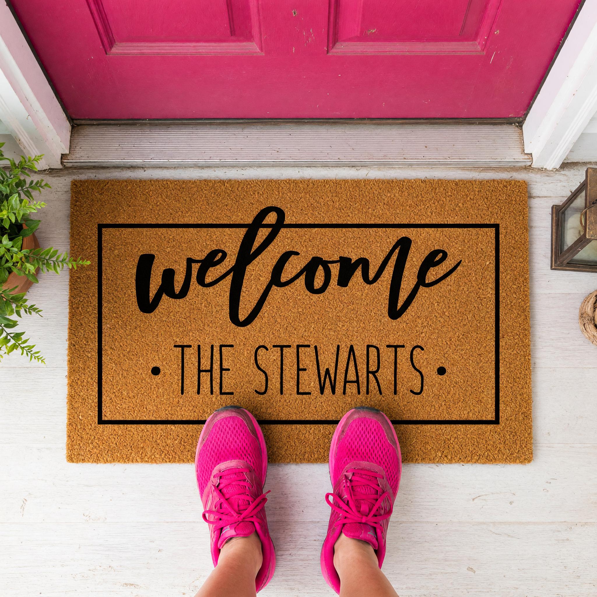 Welcome Custom Doormat - Personalized Front Porch Mat With Last Name