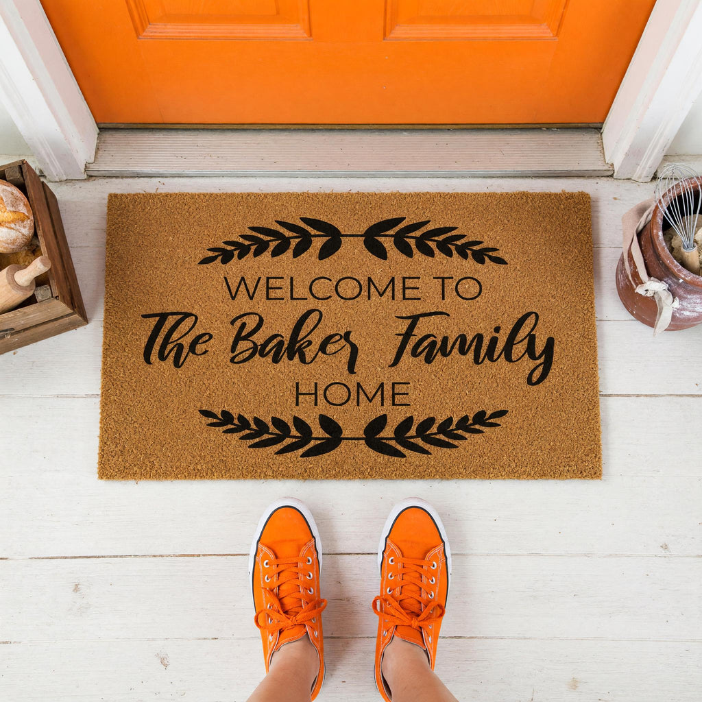Custom Welcome To The Family Home Doormat, Personalized Last Name