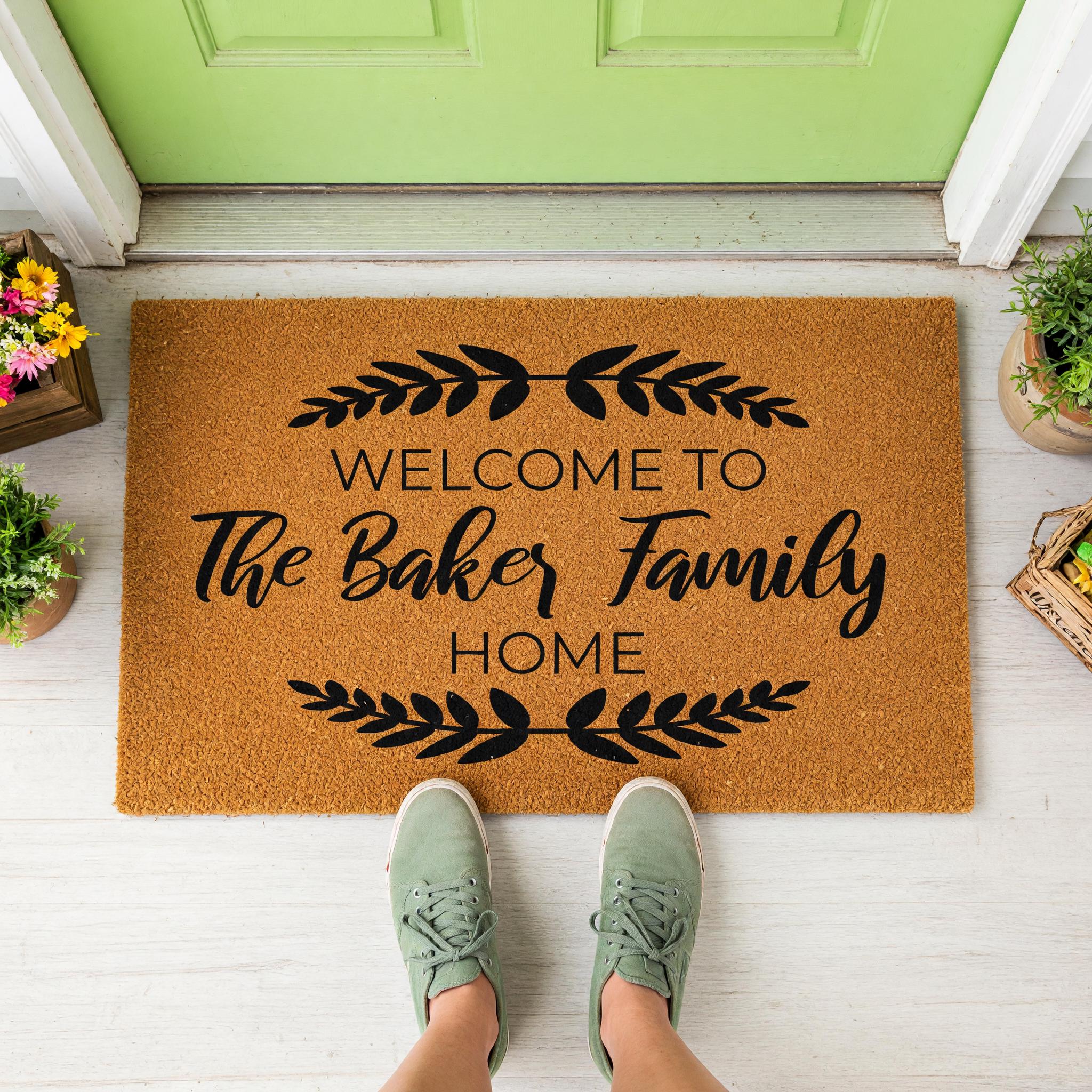 Custom Welcome To The Family Home Doormat, Personalized Last Name