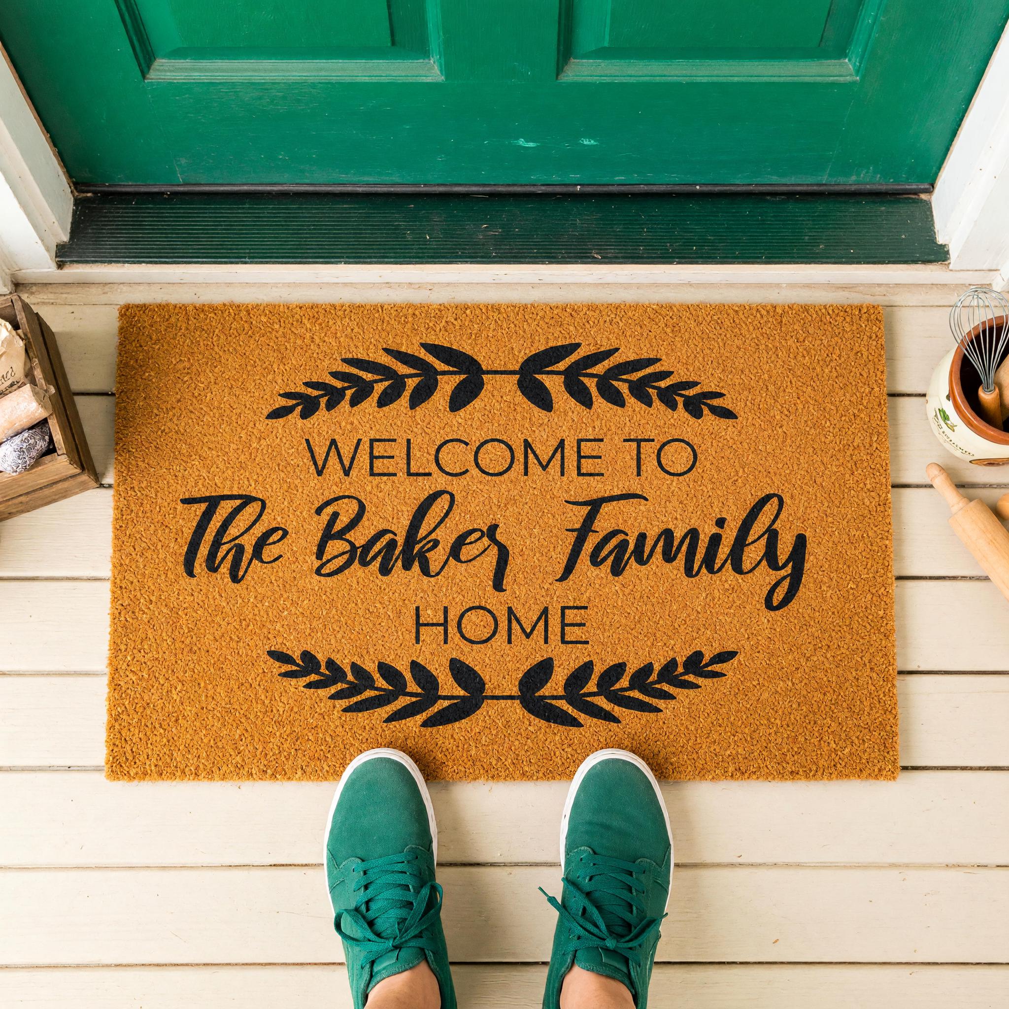 Custom Welcome To The Family Home Doormat, Personalized Last Name