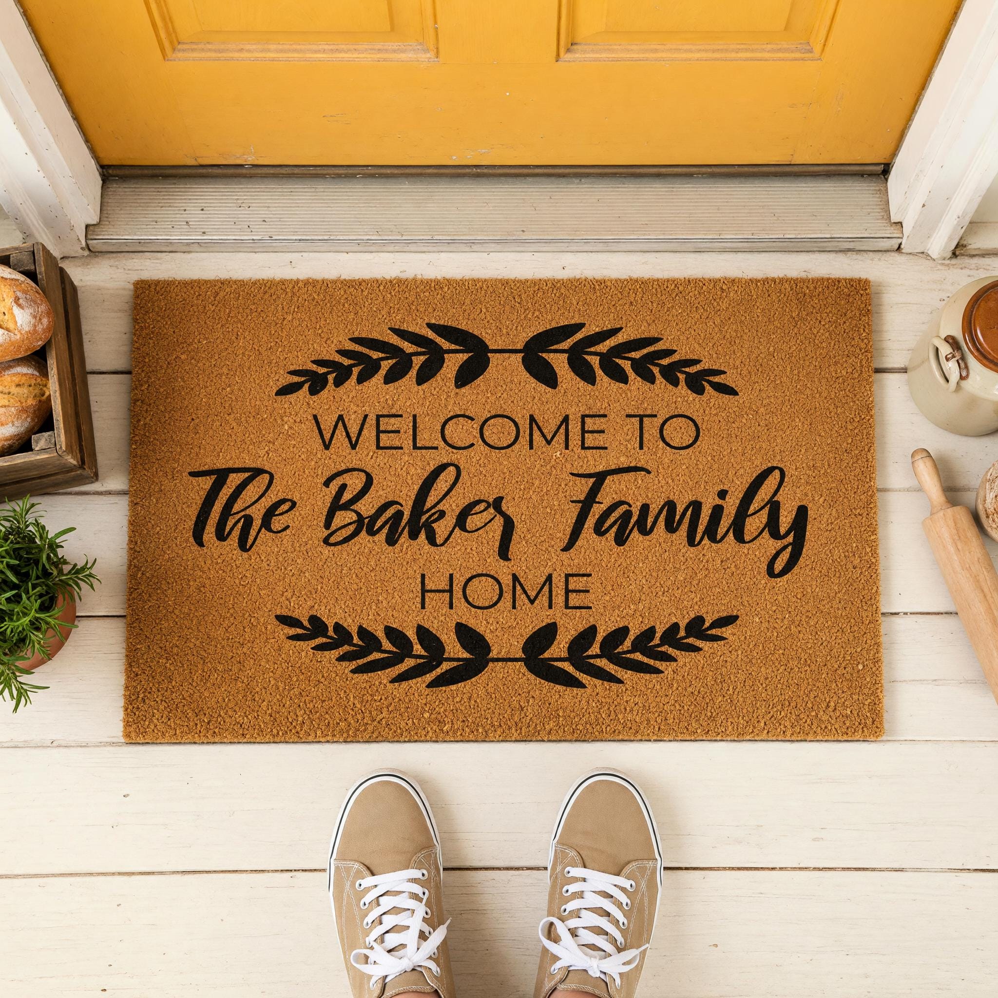 Custom Welcome To The Family Home Doormat, Personalized Last Name