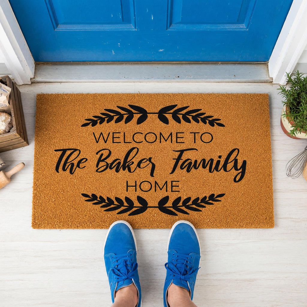 Custom Welcome To The Family Home Doormat, Personalized Last Name