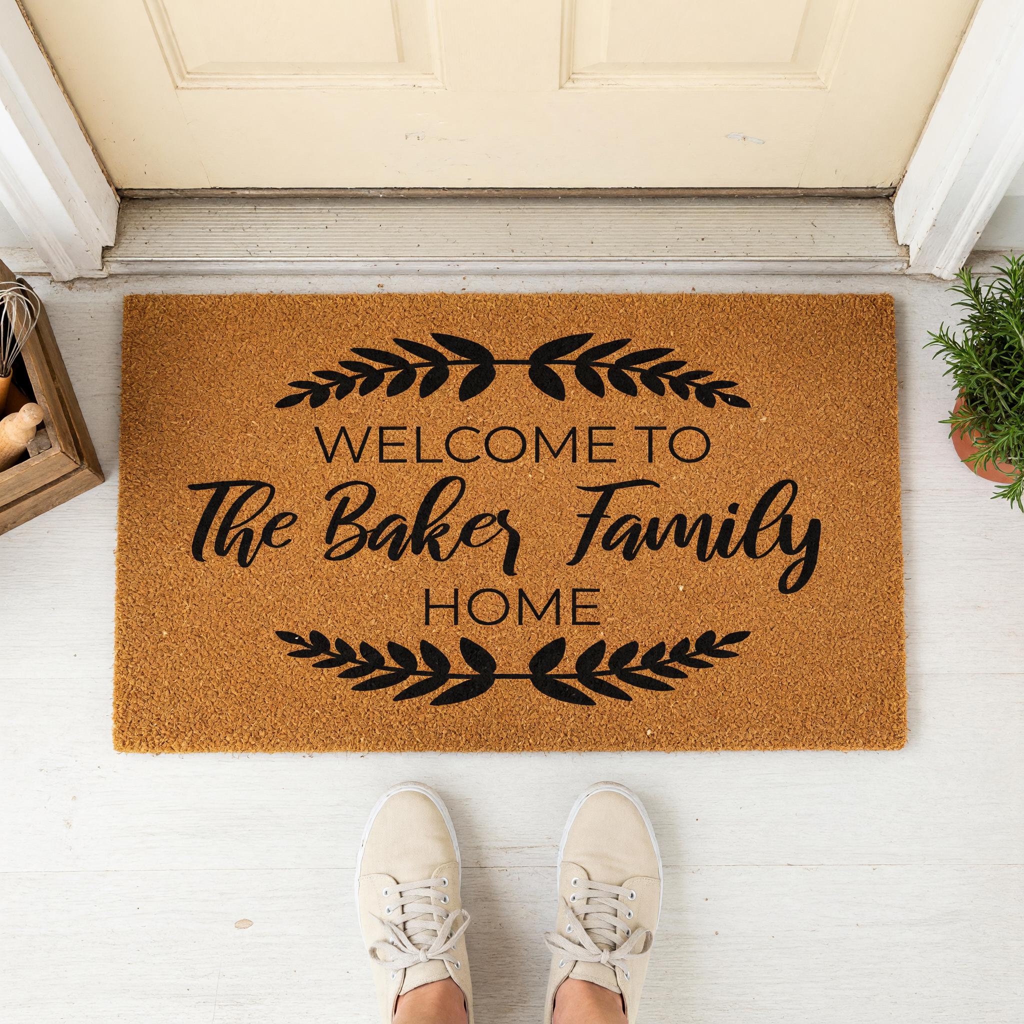 Custom Welcome To The Family Home Doormat, Personalized Last Name