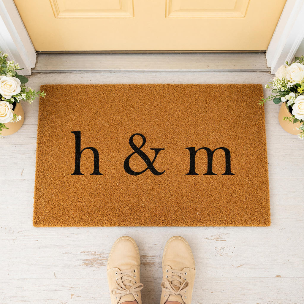 H & M Monogram Doormat - Housewarming Gift - Initials Welcome Mat