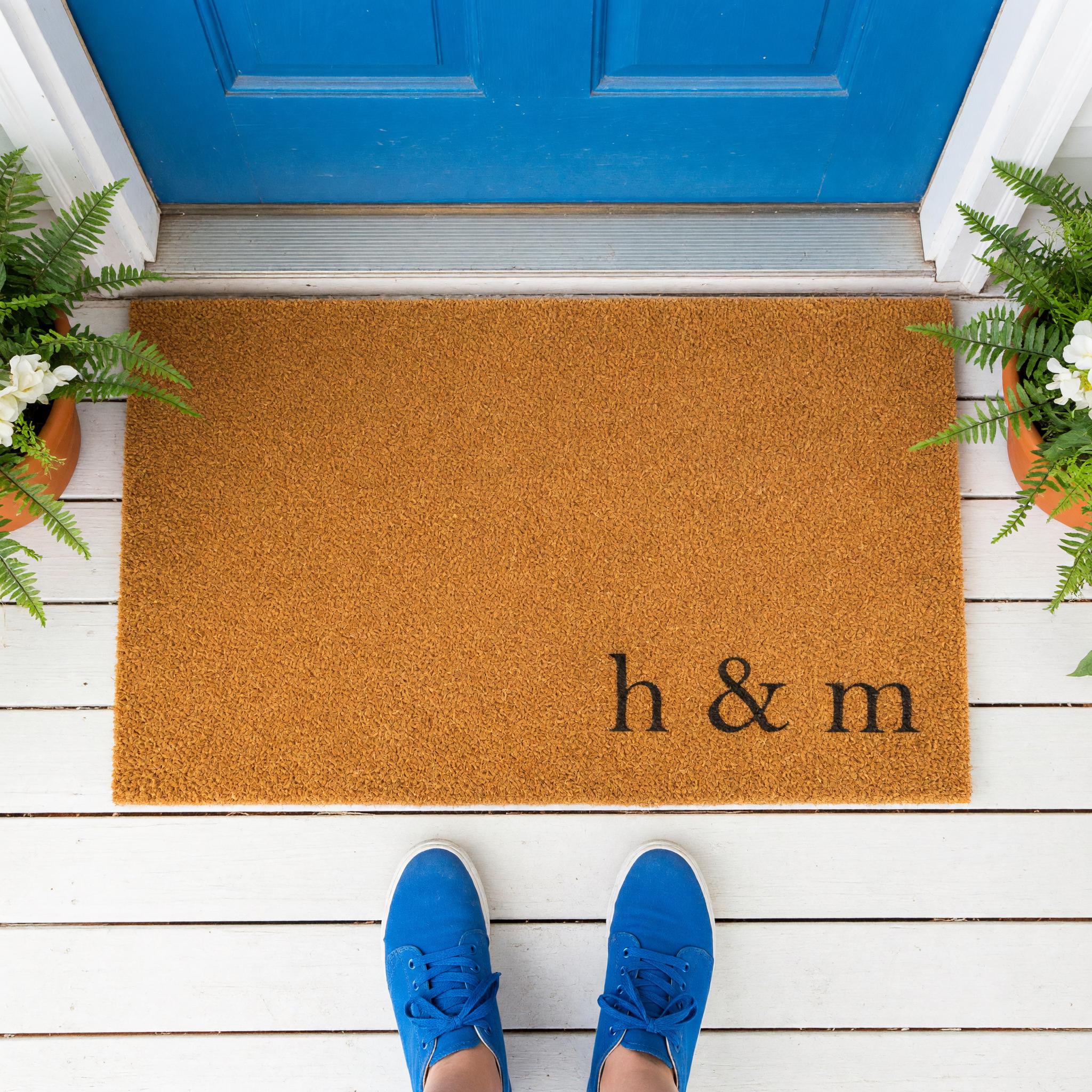 H & M Monogram Doormat - Housewarming Gift - Initials Welcome Mat