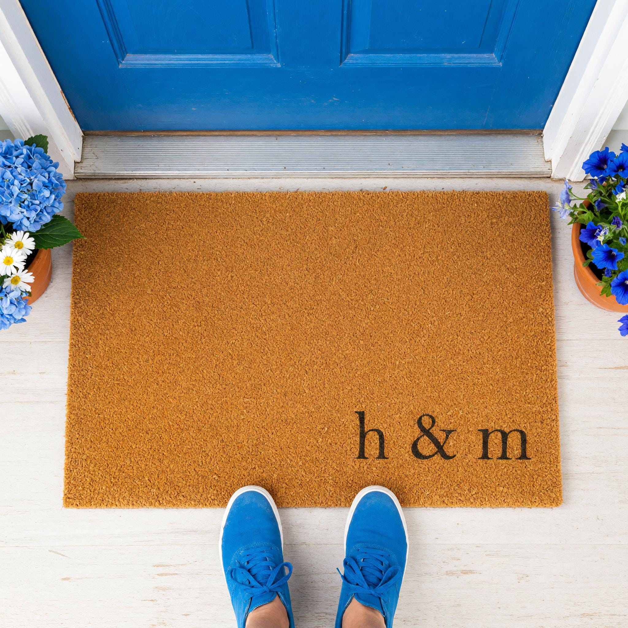 H & M Monogram Doormat - Housewarming Gift - Initials Welcome Mat