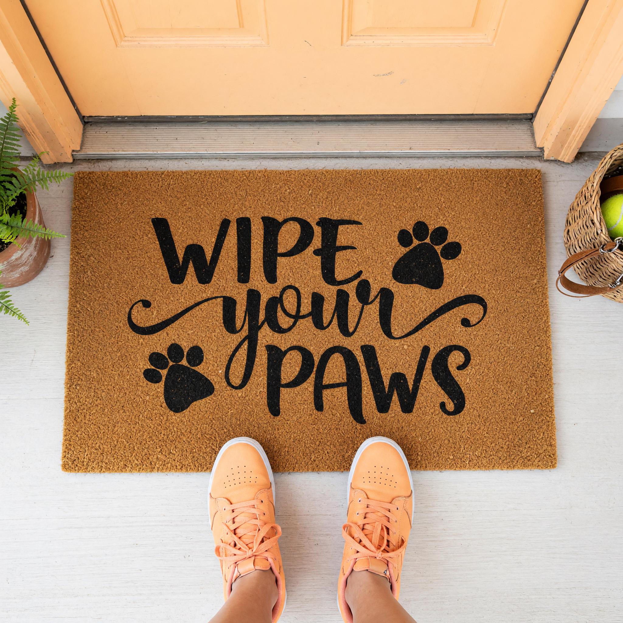 Wipe Your Paws Welcome Doormat, Front Porch, Dog Mat