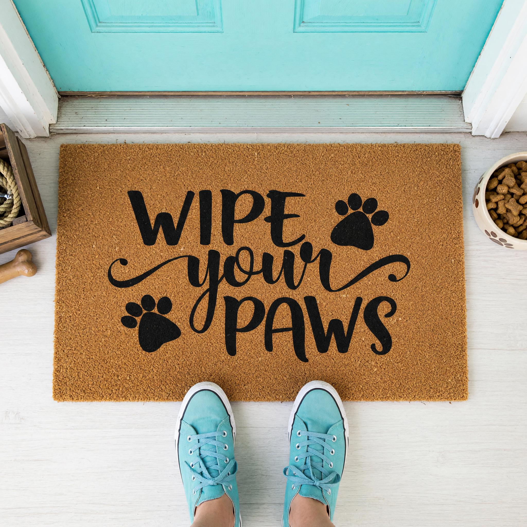 Wipe Your Paws Welcome Doormat, Front Porch, Dog Mat