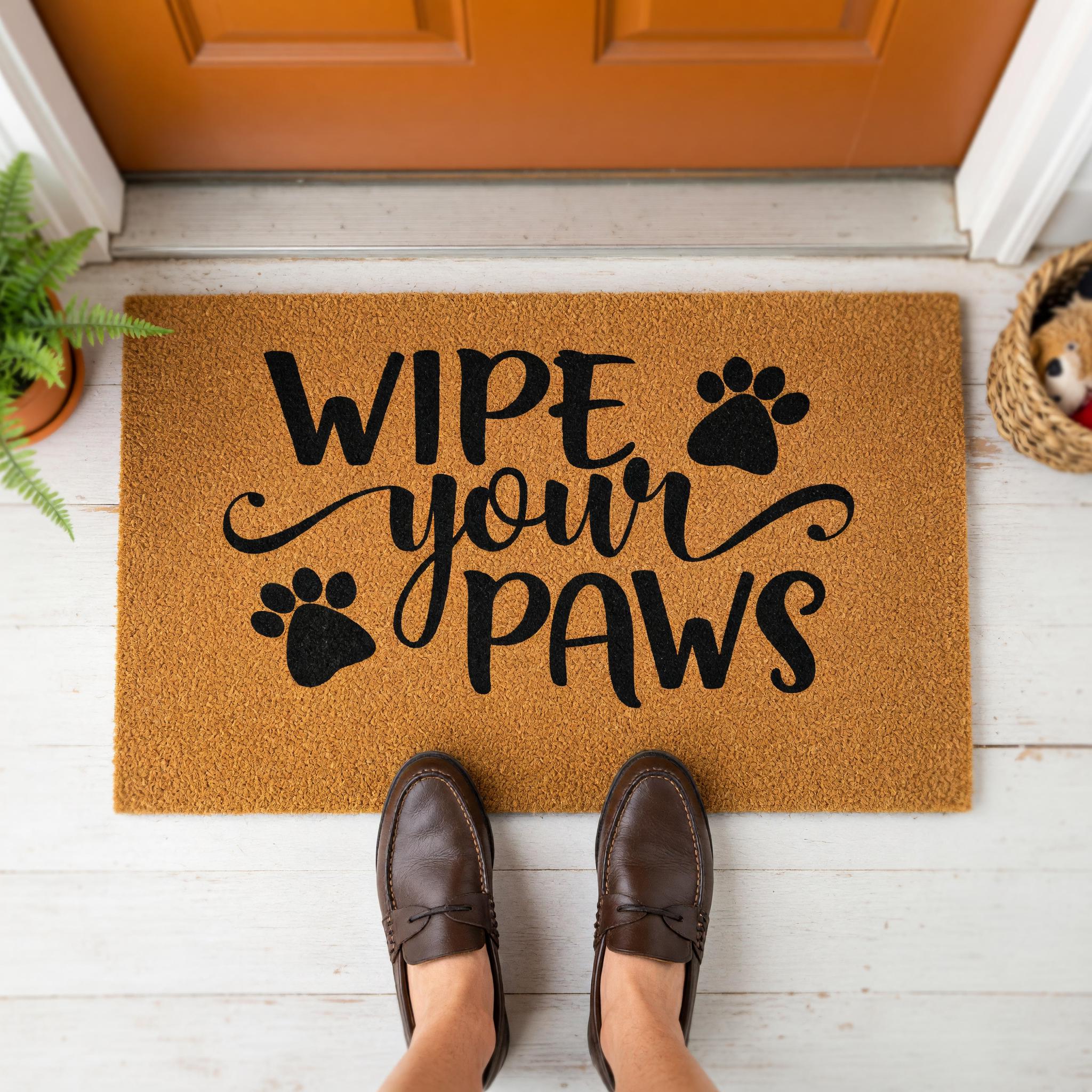 Wipe Your Paws Welcome Doormat, Front Porch, Dog Mat