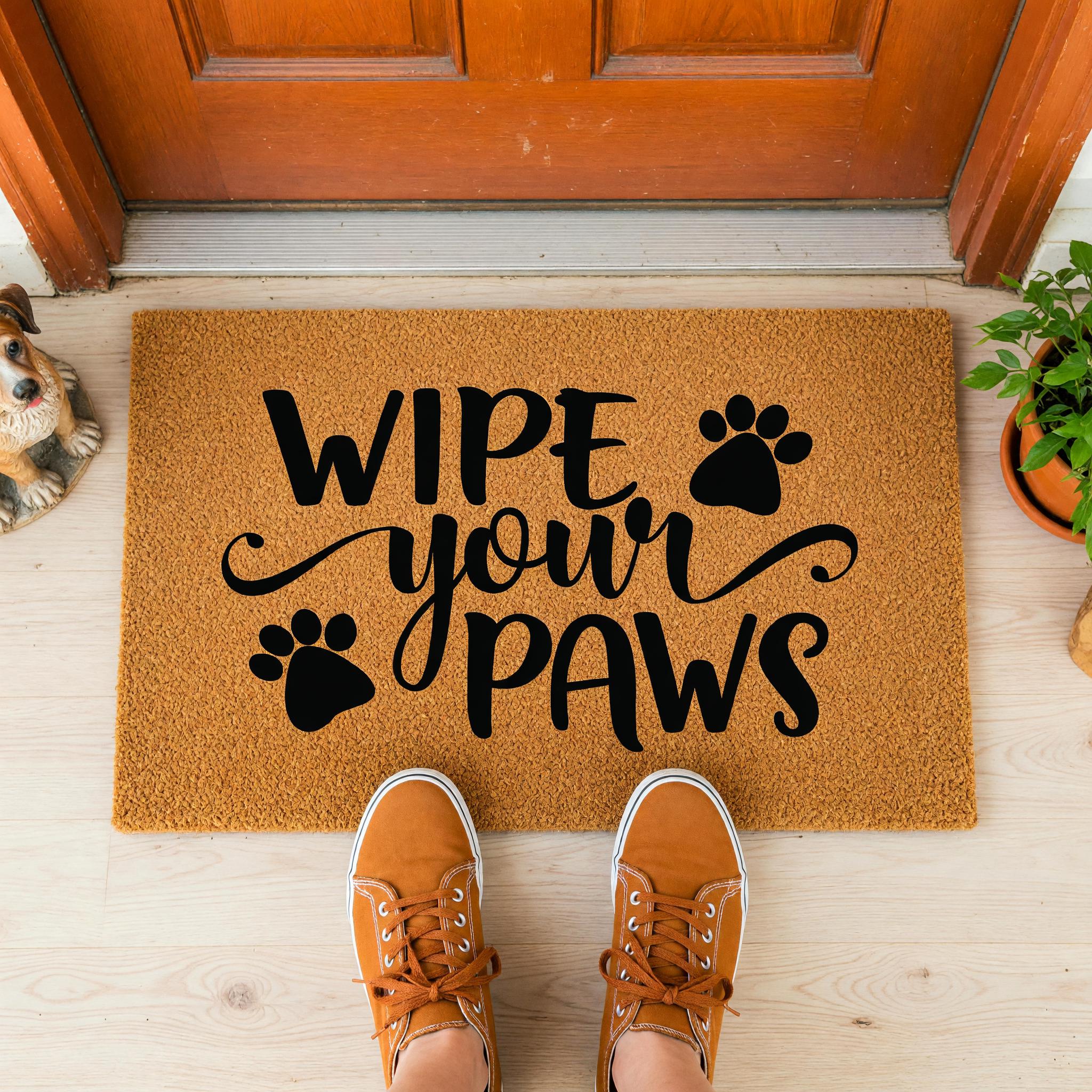 Wipe Your Paws Welcome Doormat, Front Porch, Dog Mat