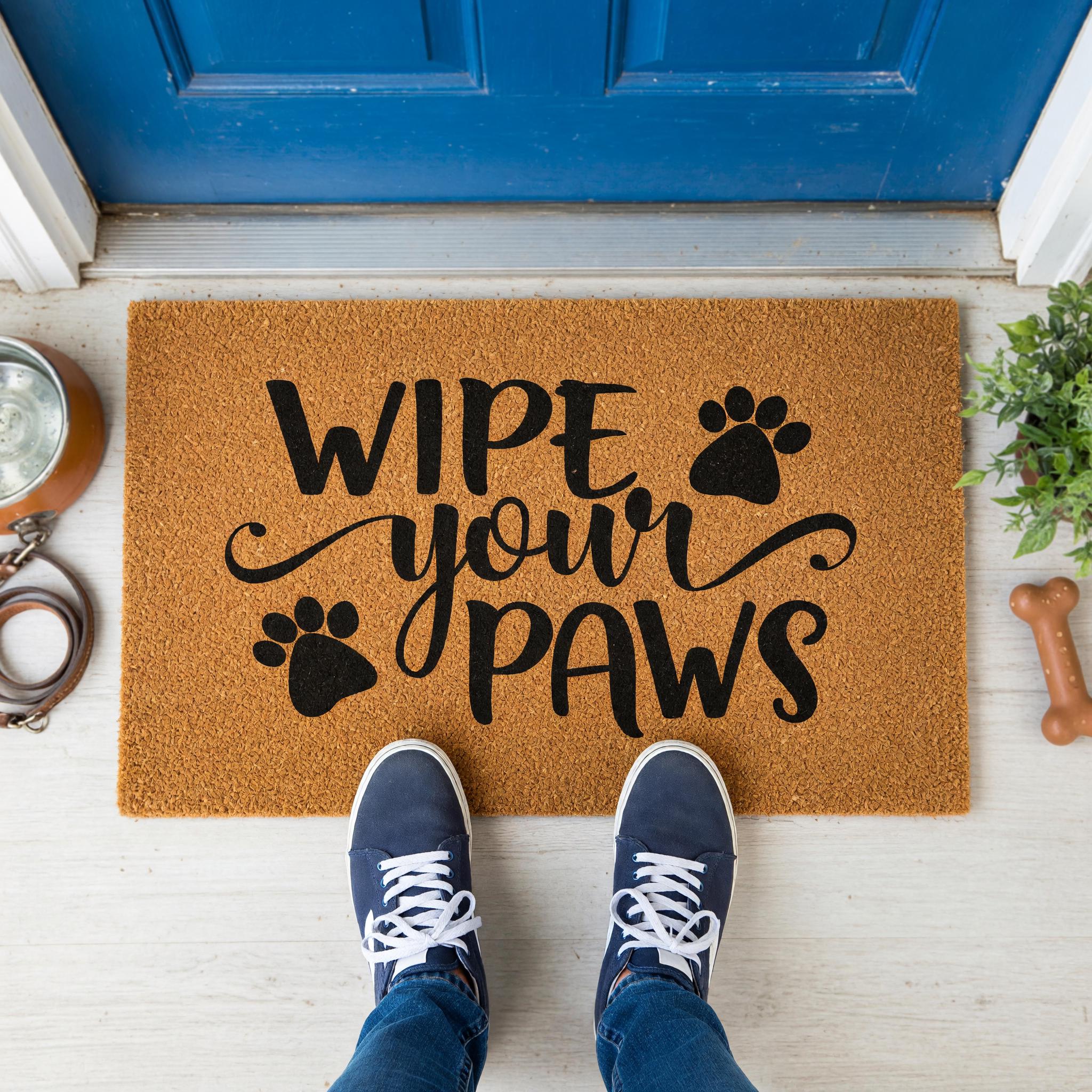 Wipe Your Paws Welcome Doormat, Front Porch, Dog Mat