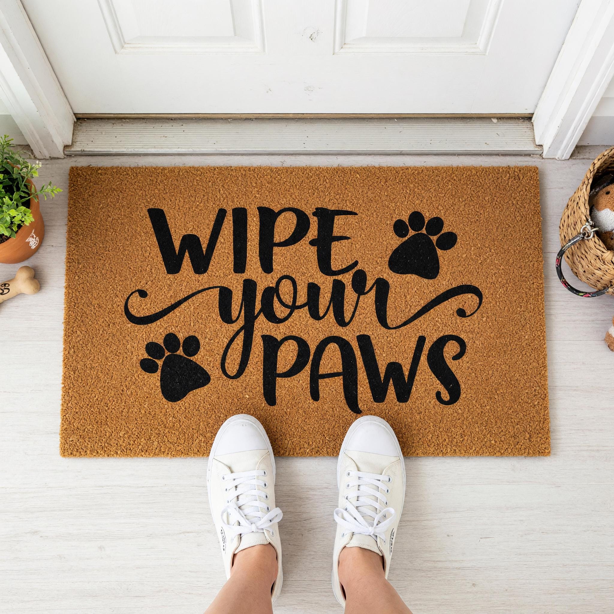 Wipe Your Paws Welcome Doormat, Front Porch, Dog Mat