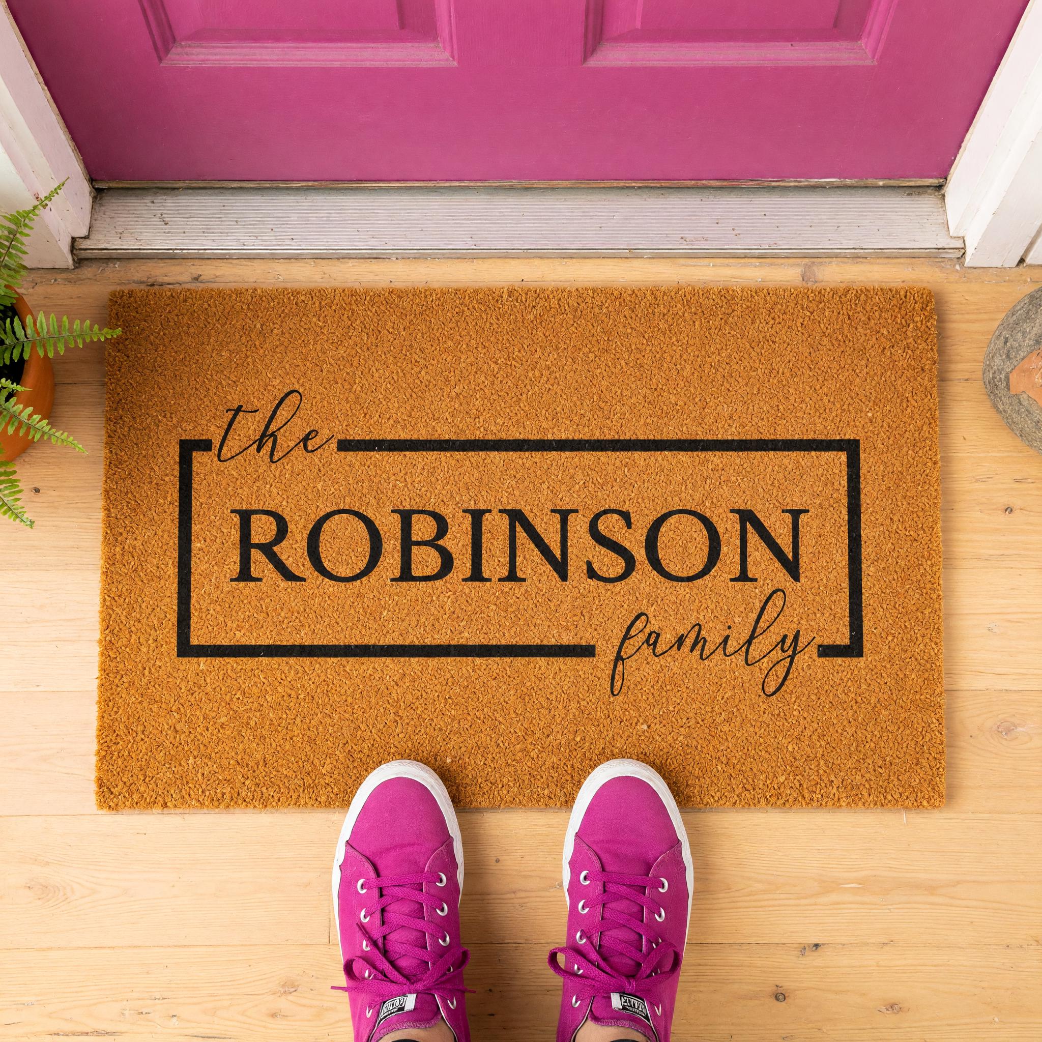 Custom Family Name Doormat, Personalized Welcome Mat, Front Porch Housewarming Gift
