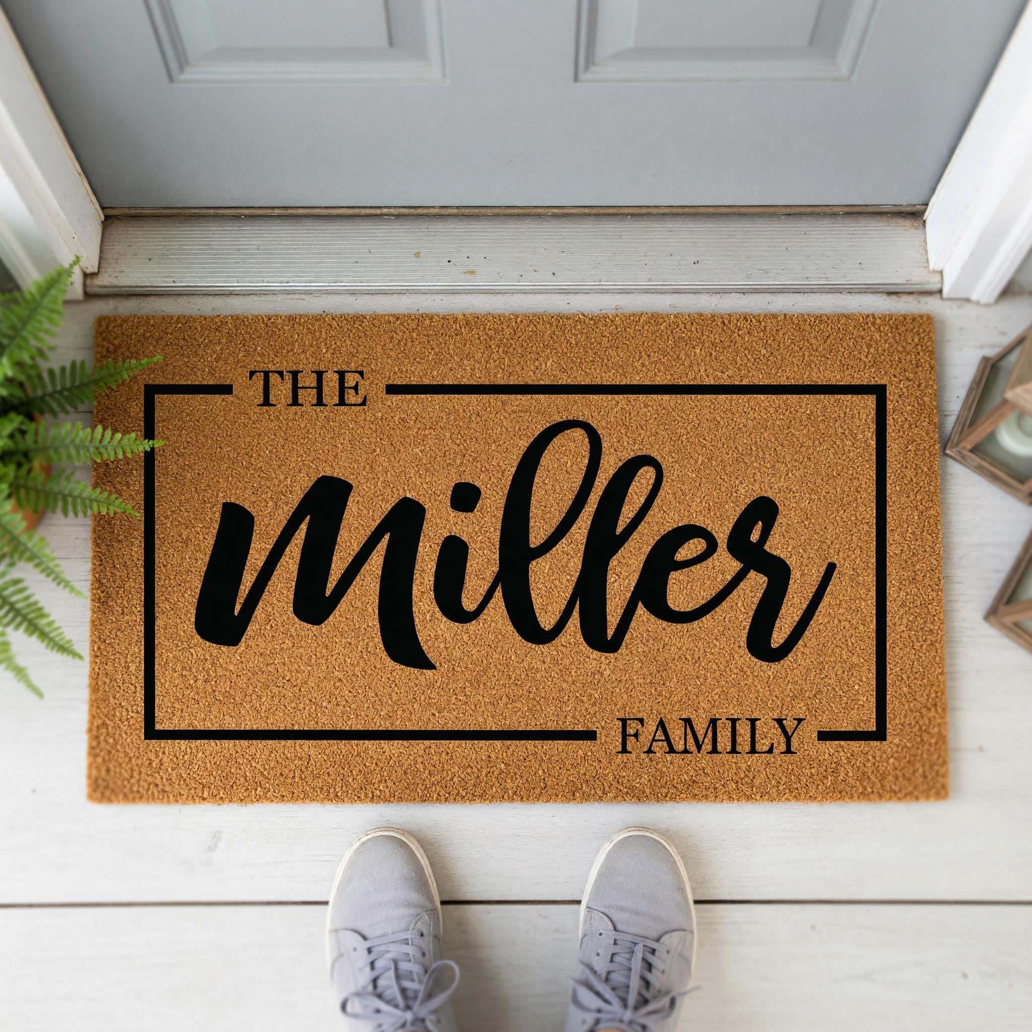 Family Name Doormat - Housewarming Gift - Homeowner Welcome Mat