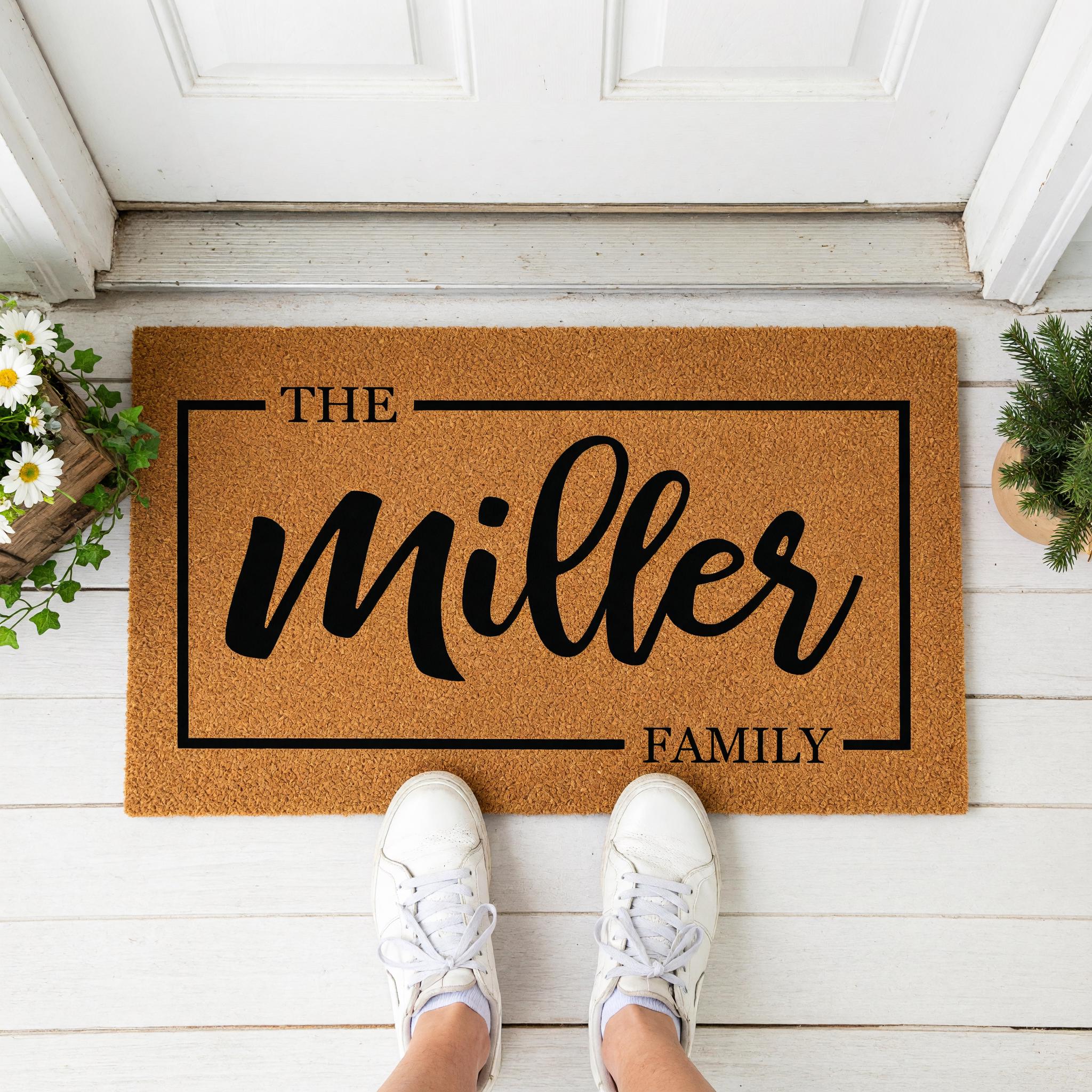 Family Name Doormat - Housewarming Gift - Homeowner Welcome Mat