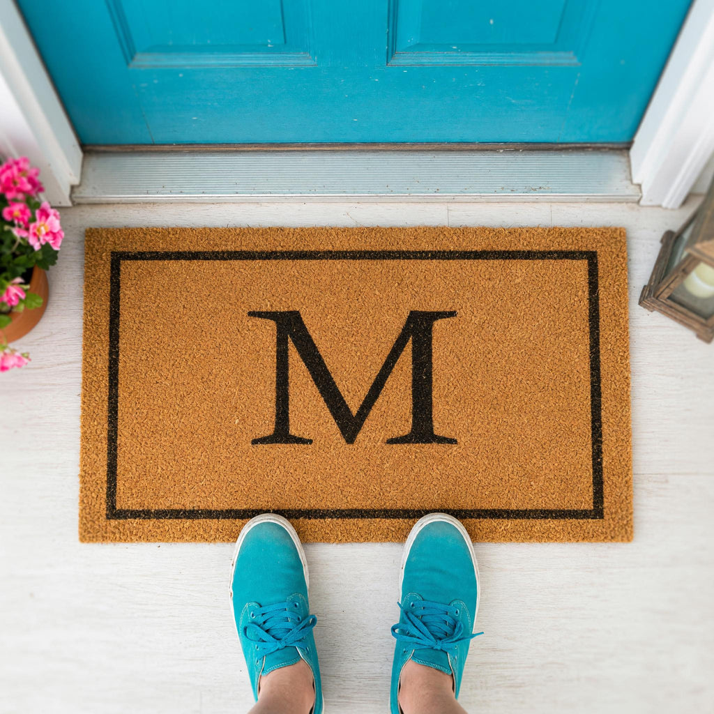 M Monogram Doormat - Housewarming Gift - Letter Welcome Mat