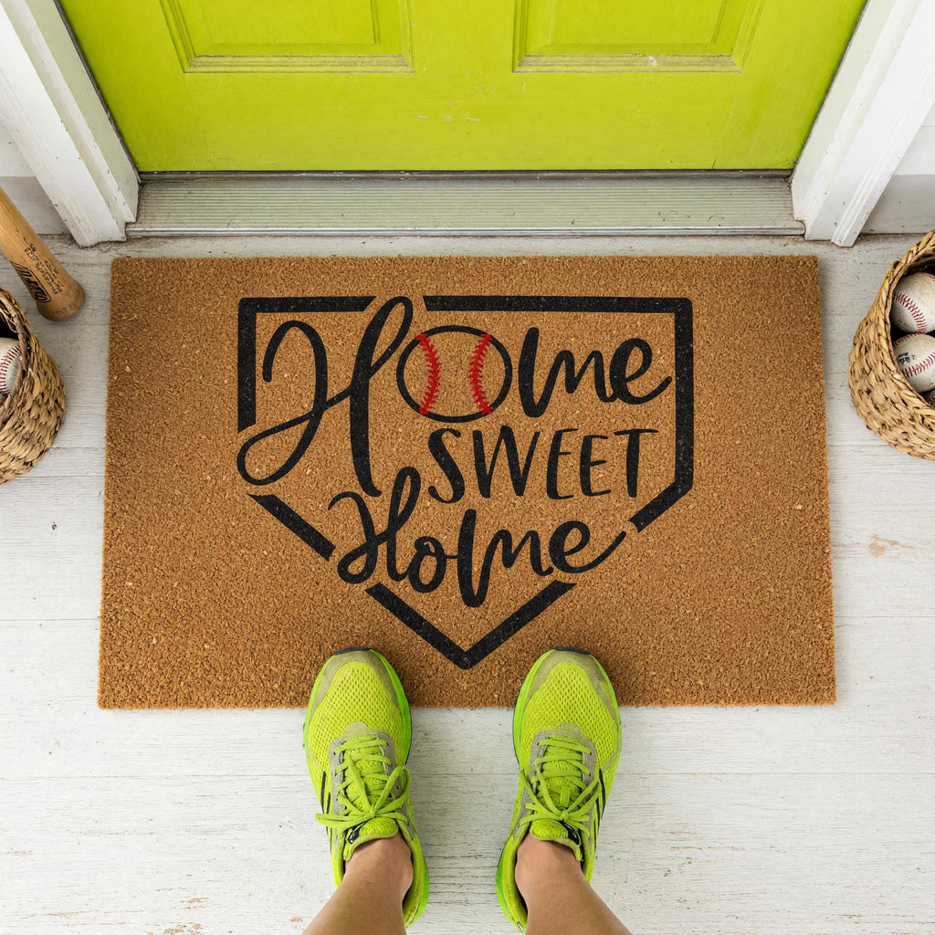 Home Sweet Baseball Doormat - Housewarming Gift - Sports Welcome Mat