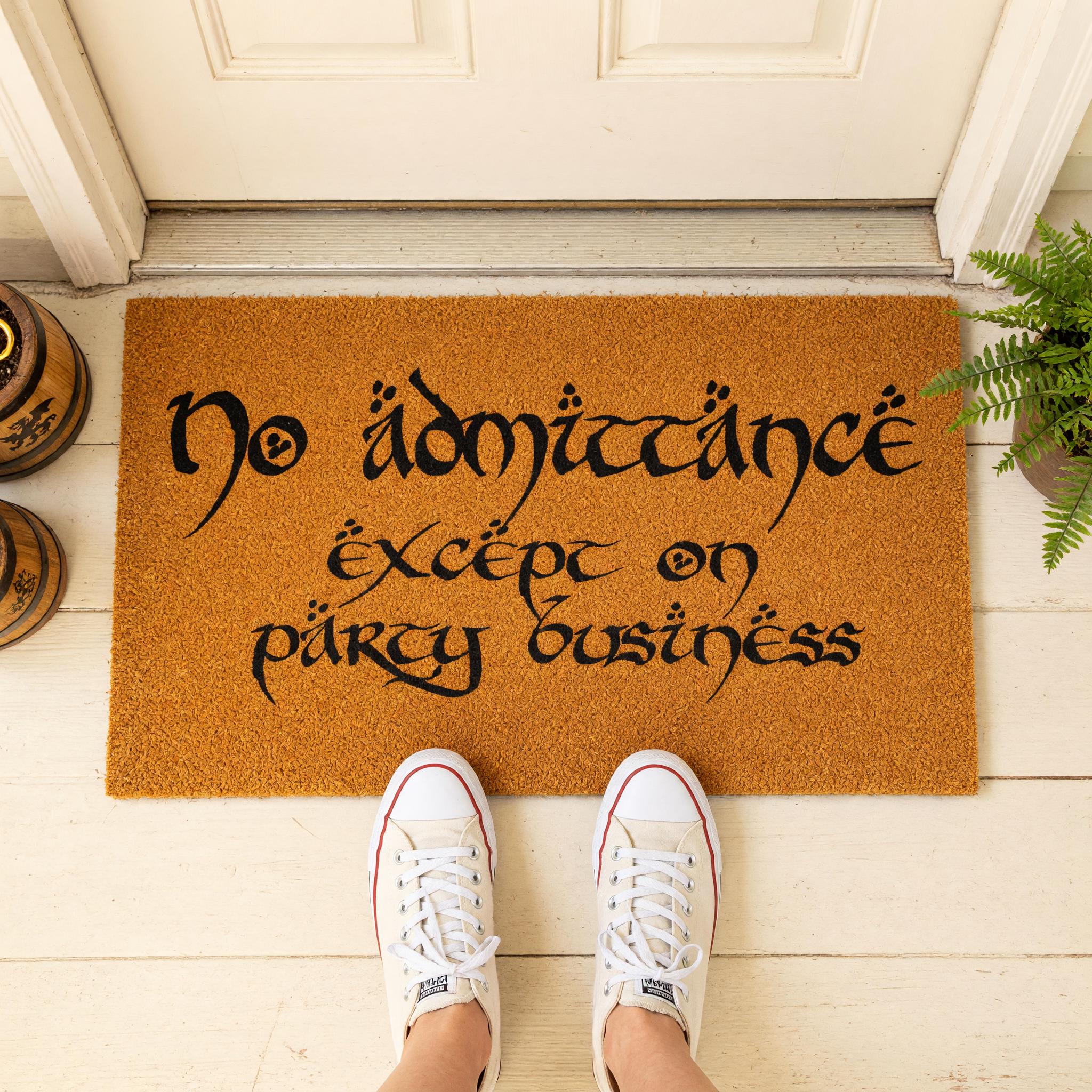 No Admittance Except On Party Business Doormat - Housewarming Gift - Welcome Mat