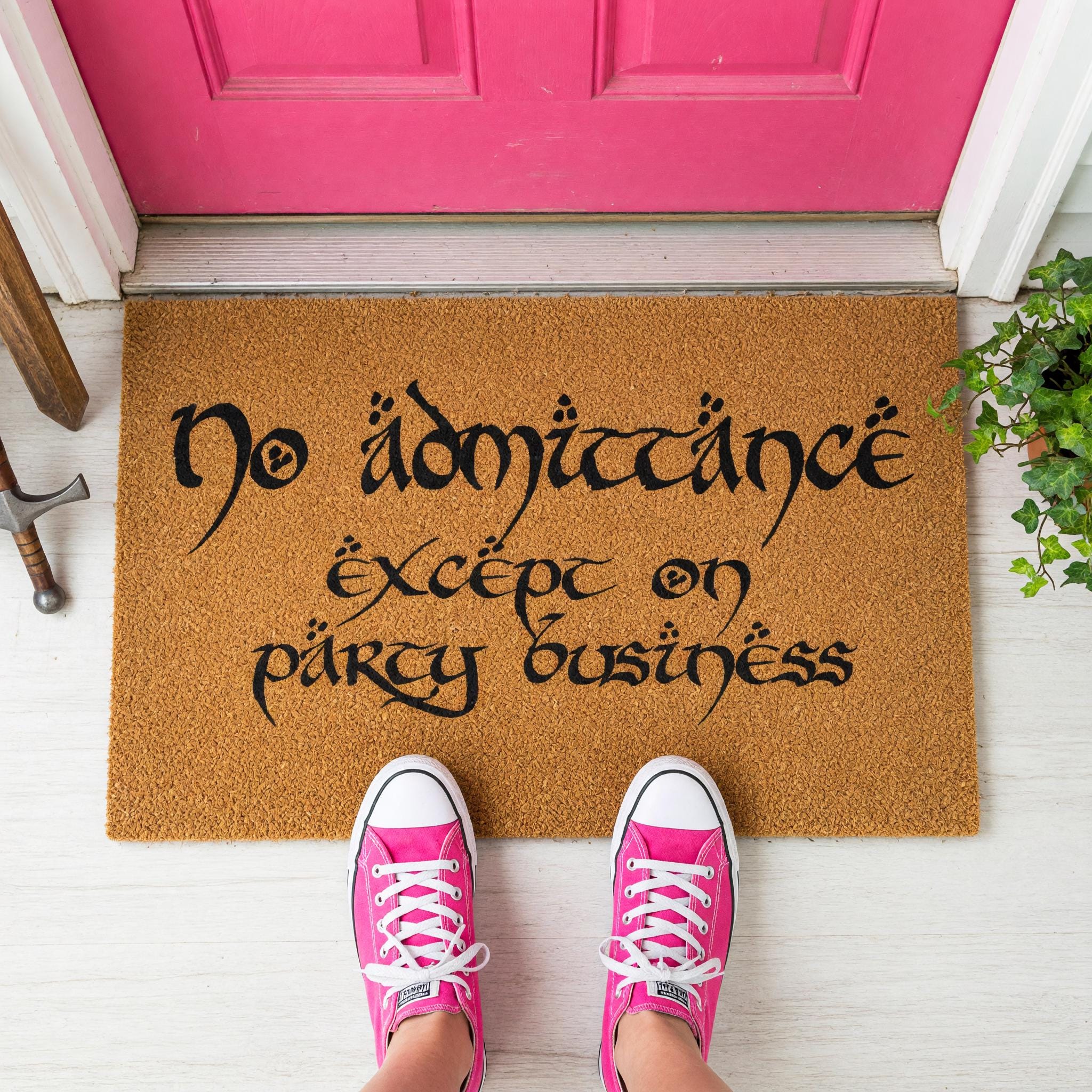 No Admittance Except On Party Business Doormat - Housewarming Gift - Welcome Mat