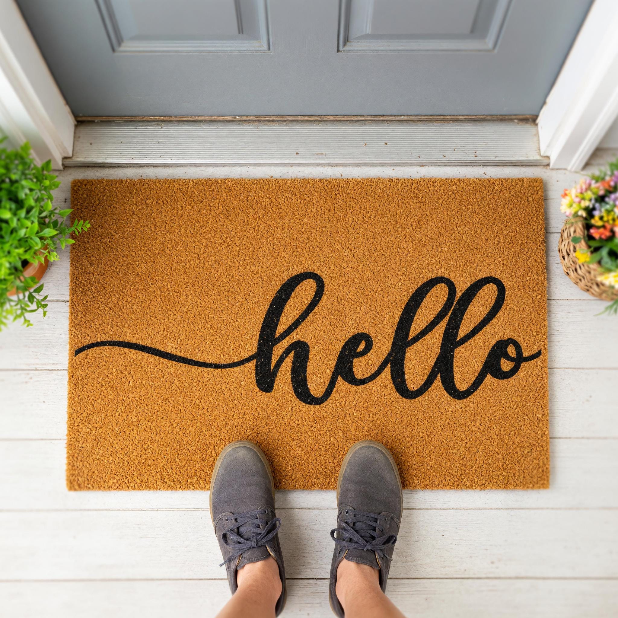 Hello Doormat - Housewarming Gift - Homeowner Welcome Mat