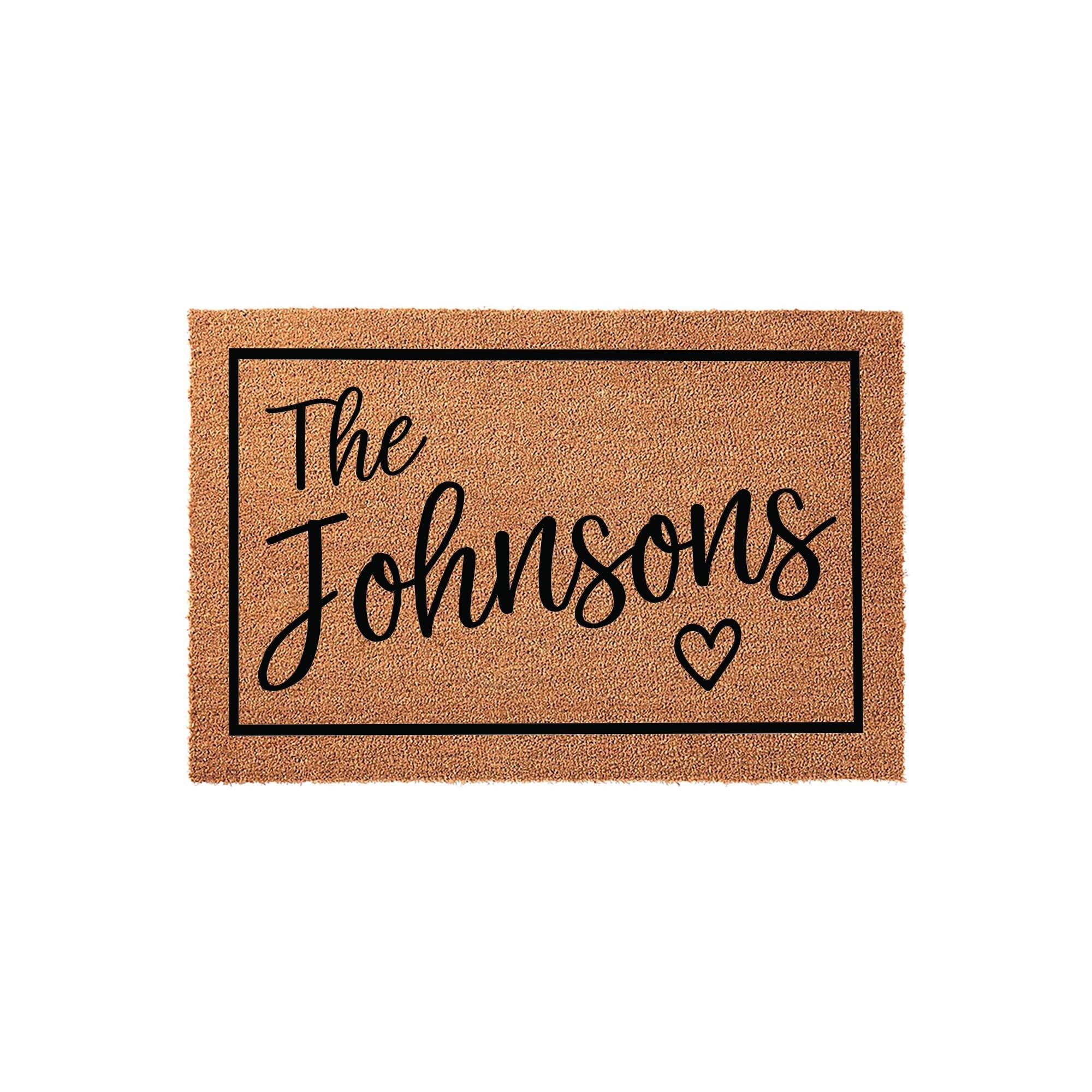 Personalized Family Last Name Doormat, Custom Welcome Front Porch Housewarming Gift