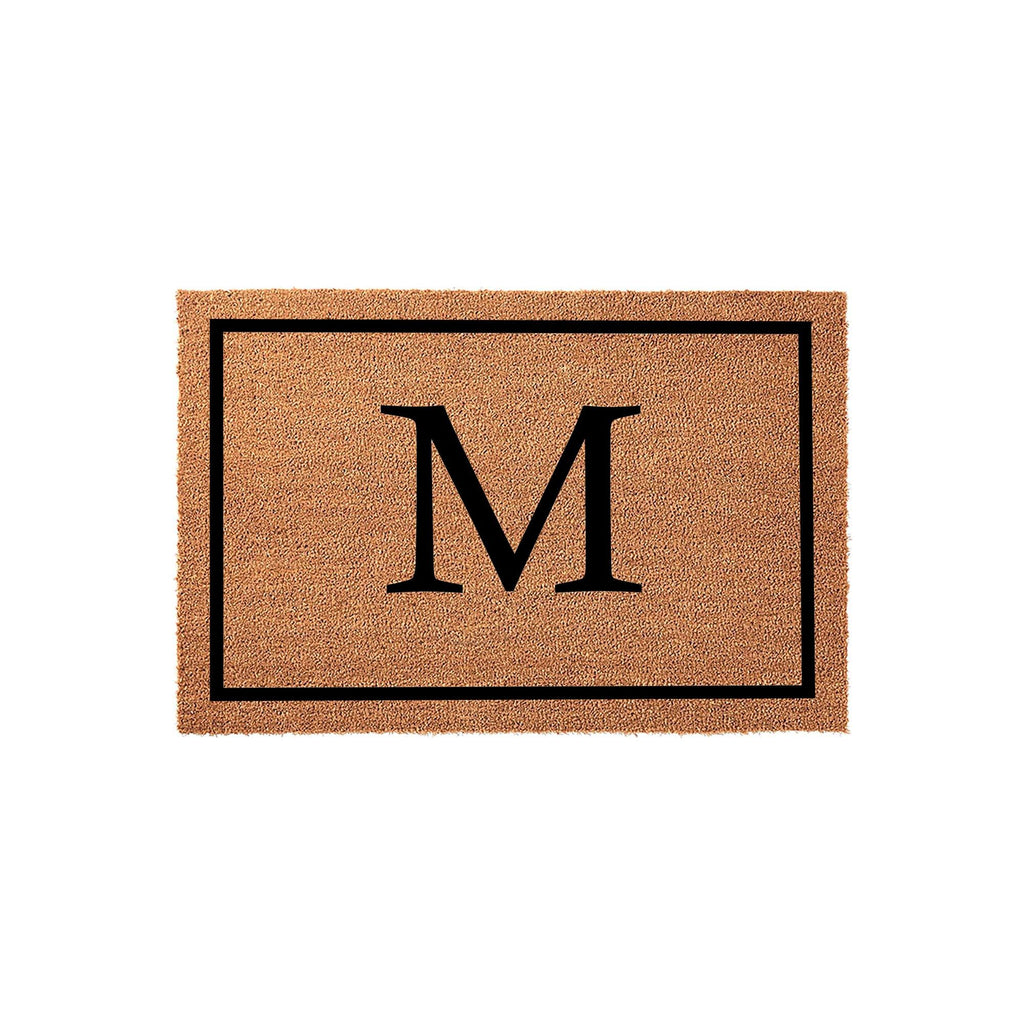 M Monogram Doormat - Housewarming Gift - Letter Welcome Mat