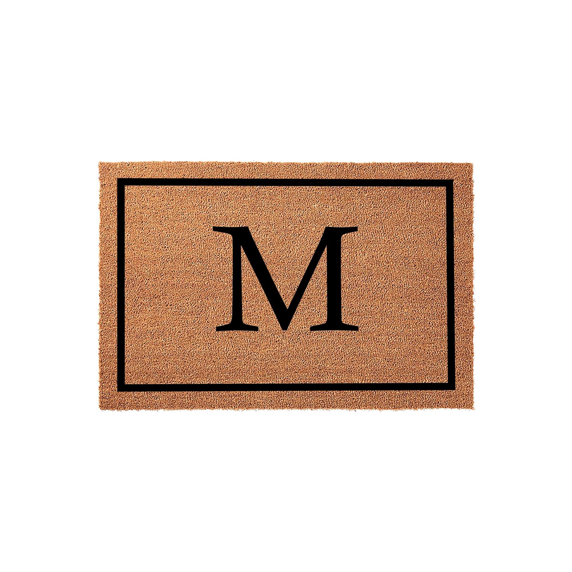 M Monogram Doormat - Housewarming Gift - Letter Welcome Mat