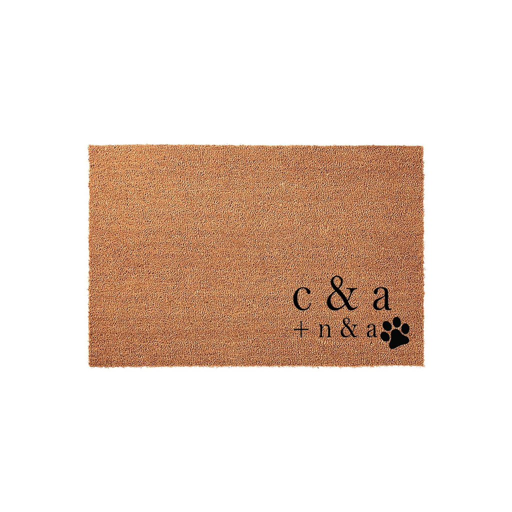 Custom Initial Doormat, Personalized Welcome Mat, Paw Print Front Porch