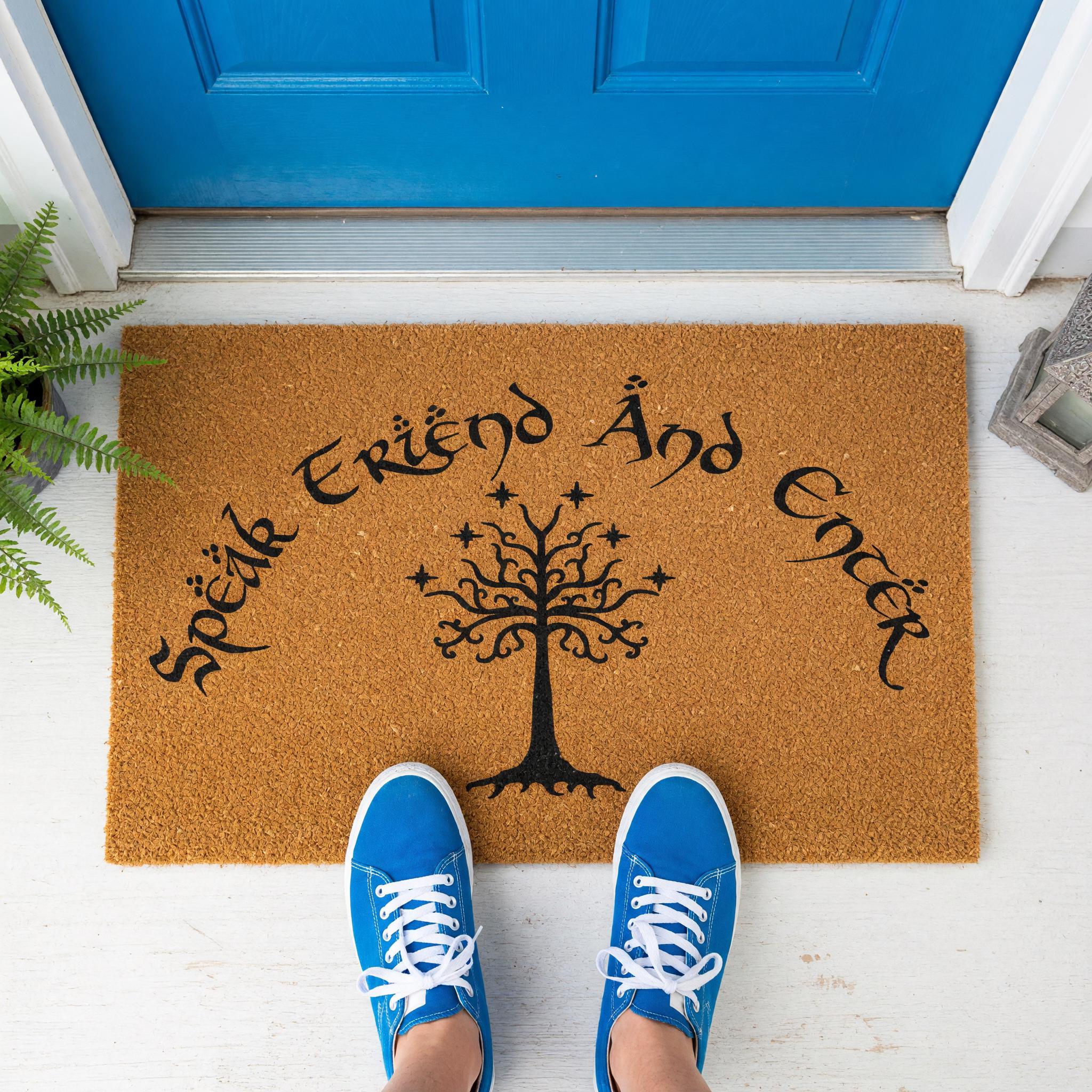 Speak Friend And Enter Doormat - Housewarming Gift - Nerd Welcome Mat