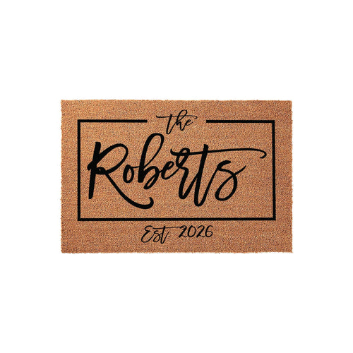 Custom Last Name Doormat, Personalized Welcome Mat, Wedding Housewarming Closing Gift