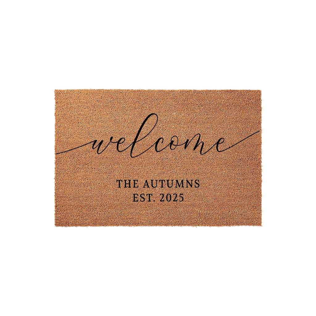 Personalized Welcome Doormat, Custom Front Porch Mat, Wedding Gift, New Home