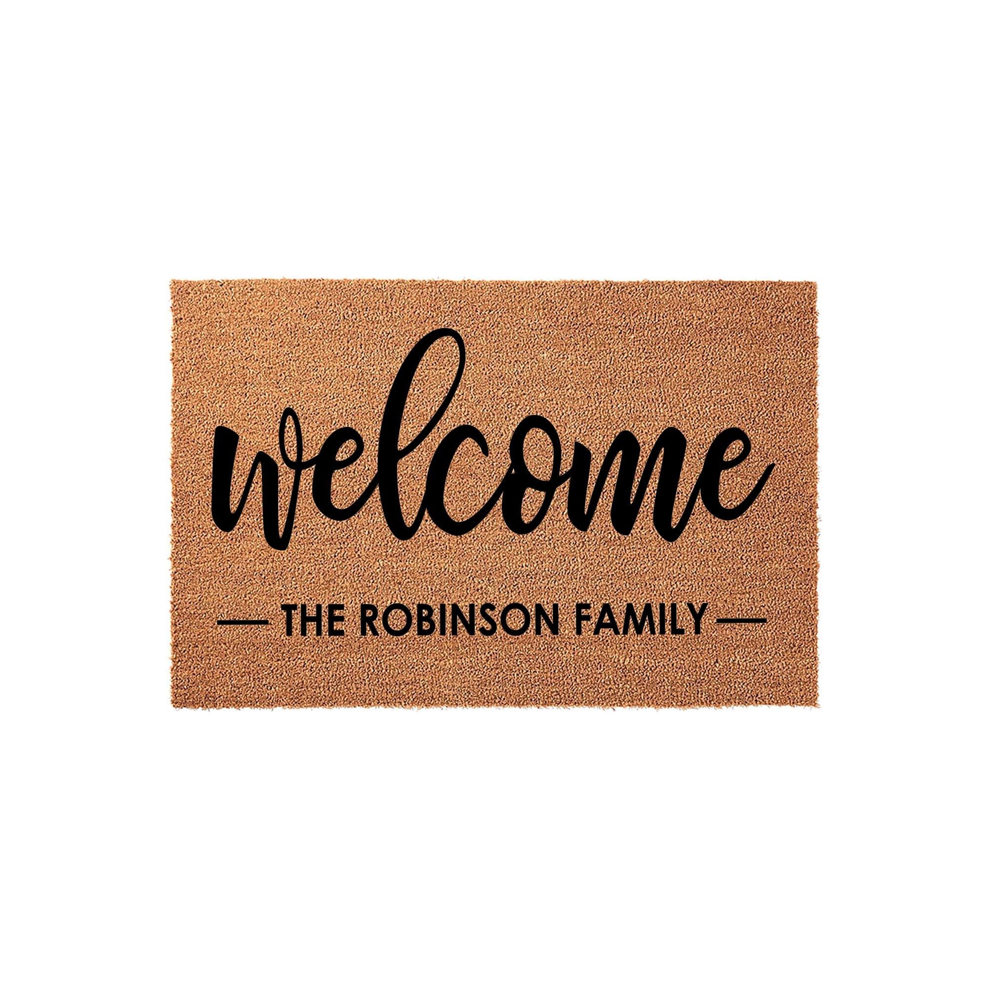 Personalized Welcome Family Doormat, Custom Last Name Front Porch Mat