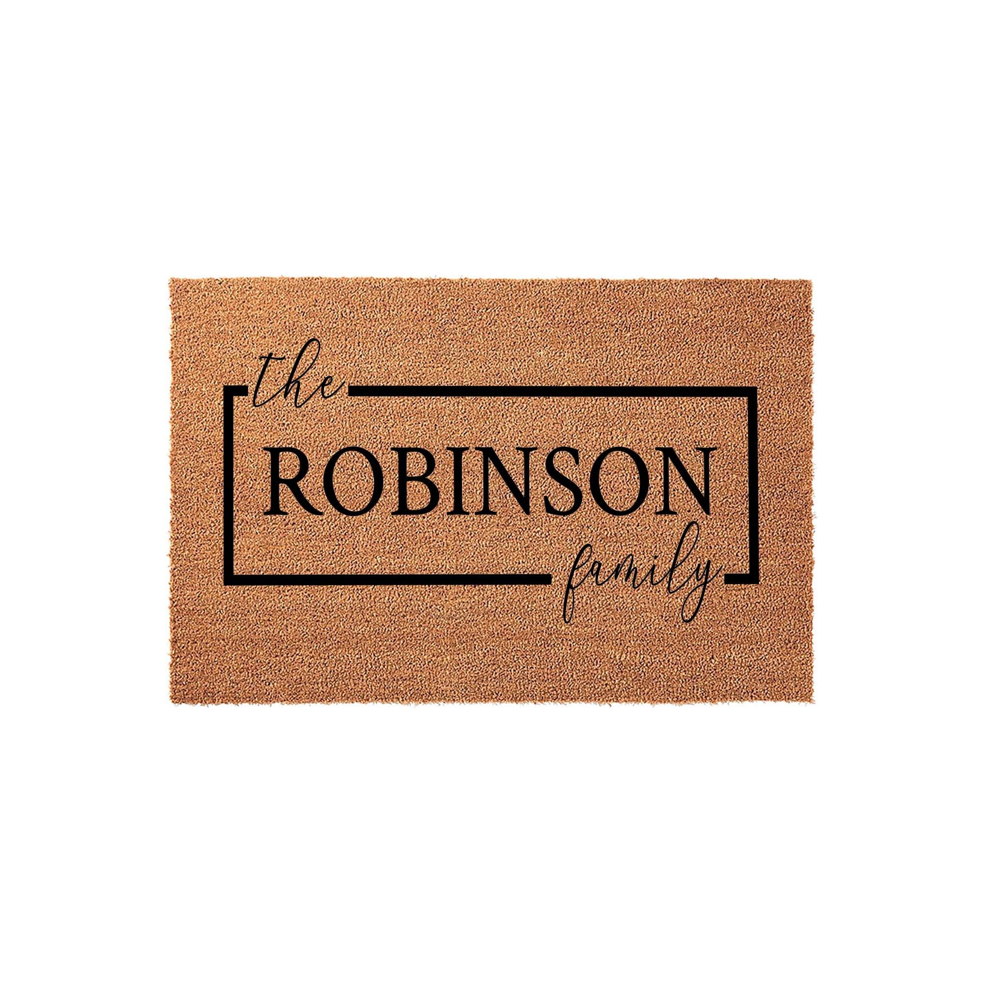 Custom Family Name Doormat, Personalized Welcome Mat, Front Porch Housewarming Gift
