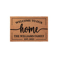 Welcome To Our Home, Custom Family Name Doormat, Housewarming Gift, Front Door