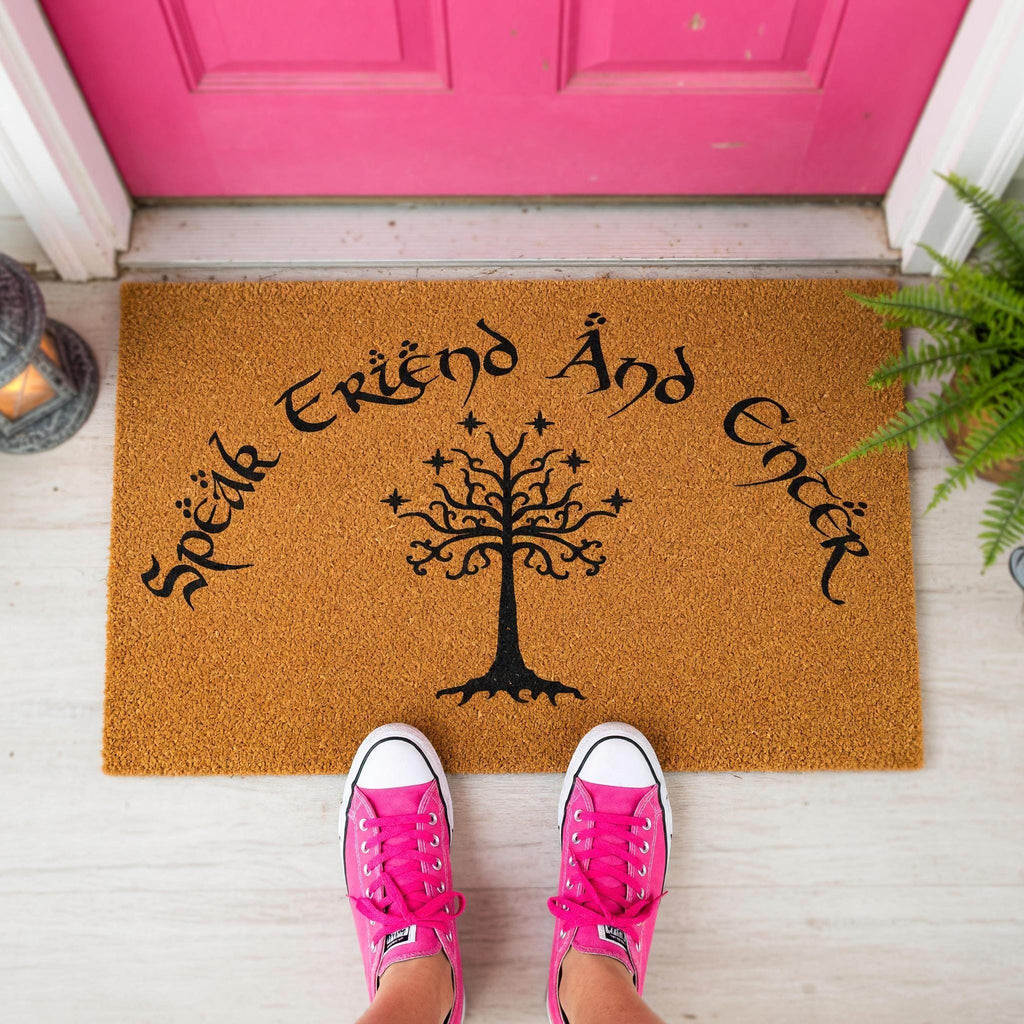 Speak Friend And Enter Doormat - Housewarming Gift - Nerd Welcome Mat